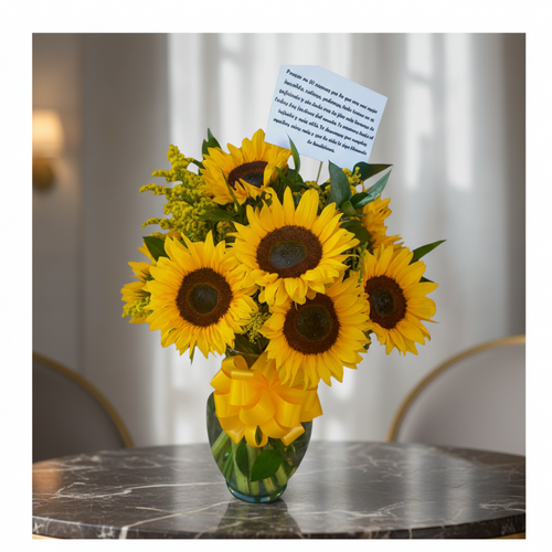 Vase with 12 Sunflowers